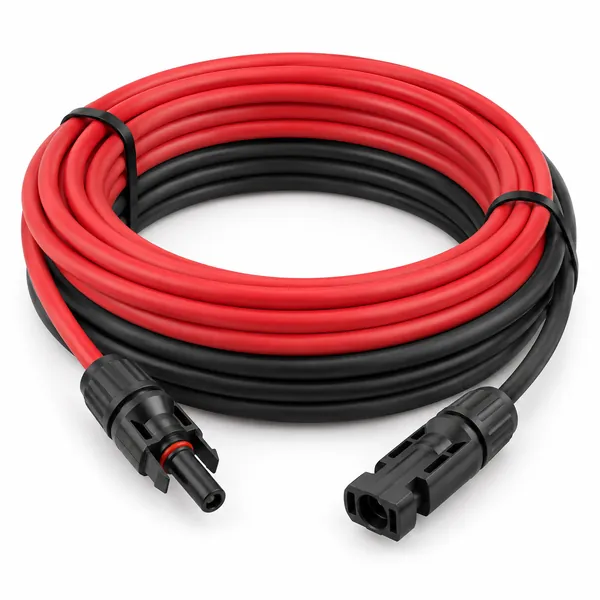 Rollo de cable solar con conectores, imagen genérica de referencia